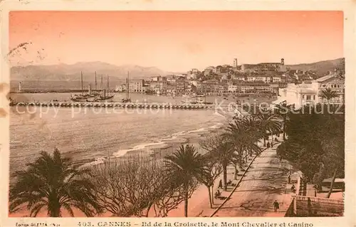 AK / Ansichtskarte Cannes Alpes Maritimes Boulevard de la Croisette le Mont Chevalier et Casino Kat. Cannes