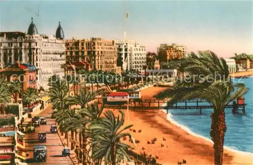 AK / Ansichtskarte Cannes Alpes Maritimes La Plage et le Hotels Kat. Cannes