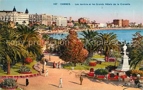 AK / Ansichtskarte Cannes Alpes Maritimes Les Jardins et les Grands Hotels de la Croisette Kat. Cannes