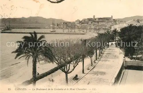 AK / Ansichtskarte Cannes Alpes Maritimes Boulevard de la Croisette et le Mont Chevalier Kat. Cannes