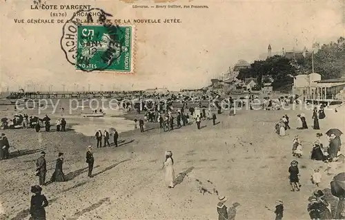 AK / Ansichtskarte Arcachon Gironde Vue generale de la Plage Place de la Nouvelle Jetee Kat. Arcachon