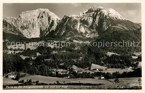 AK / Ansichtskarte Koenigssee Partie an der Koenigsseerstrasse mit Goell und Brett