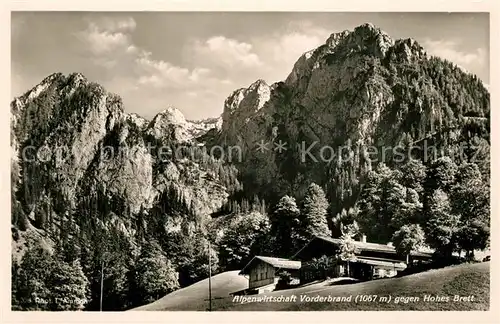 AK / Ansichtskarte Schoenau Berchtesgaden Alpenwirtschaft Vorderbrand mit Hohes Brett Kat. Berchtesgaden