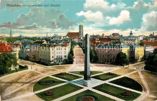 AK / Ansichtskarte Muenchen Karolinenplatz mit Obelisk Kat. Muenchen