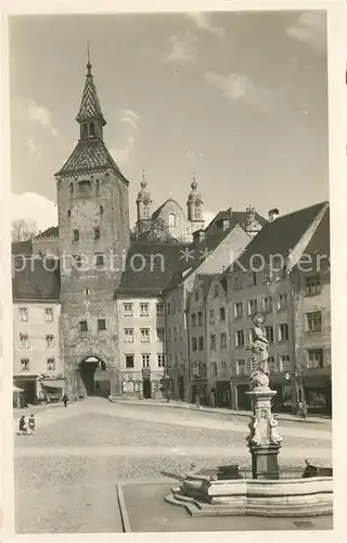 AK / Ansichtskarte Landsberg Lech Stadttor Brunnen Kat. Landsberg am Lech