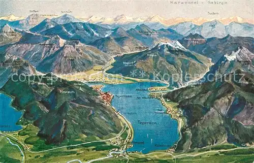 AK / Ansichtskarte Tegernsee und Umgebung Alpen aus der Vogelperspektive Kat. Tegernsee