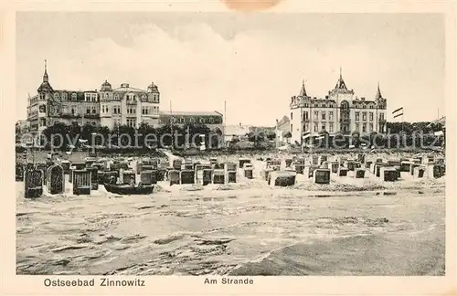 AK / Ansichtskarte Zinnowitz Ostseebad Strand Hotels