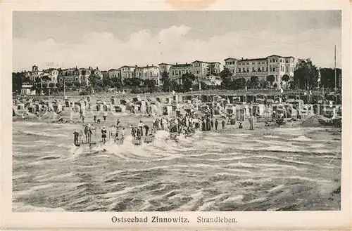 AK / Ansichtskarte Zinnowitz Ostseebad Strandleben Hotels