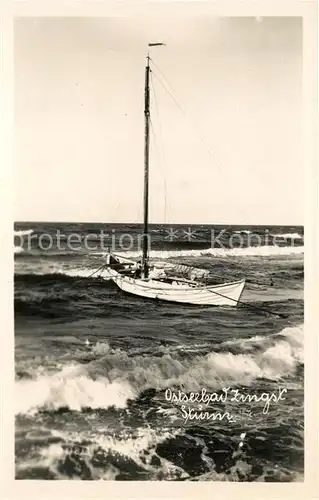 AK / Ansichtskarte Zingst Ostseebad Sturm Segelboot Kat. Zingst Darss