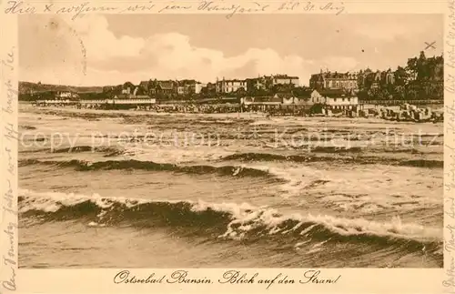 AK / Ansichtskarte Bansin Ostseebad Blick auf den Strand vom Meer aus Kat. Heringsdorf