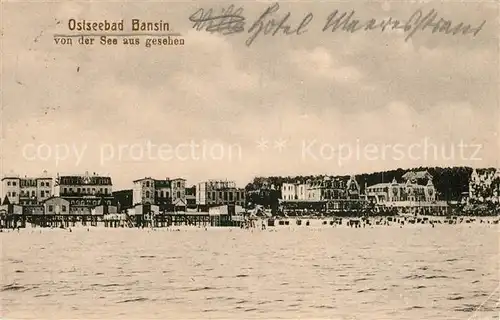 AK / Ansichtskarte Bansin Ostseebad von der See aus gesehen Kat. Heringsdorf