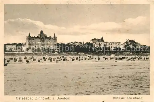 AK / Ansichtskarte Zinnowitz Ostseebad Blick auf den Strand