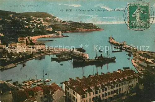 AK / Ansichtskarte Nice Alpes Maritimes Entree du Port vue prise du Chateau Cote d Azur Kat. Nice