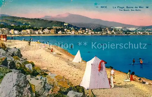 AK / Ansichtskarte Nice Alpes Maritimes La Plage Bains de Mer Cote d Azur Kat. Nice