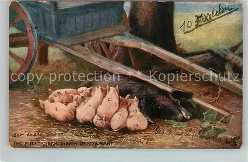 AK / Ansichtskarte Verlag Tucks Oilette Nr. 9397 Schweine  Kat. Verlage