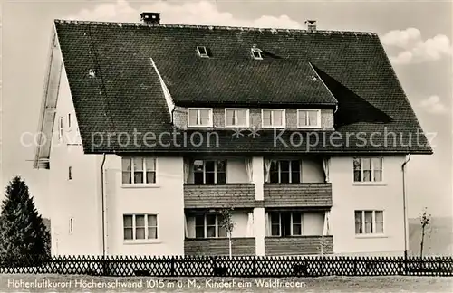 AK / Ansichtskarte Hoechenschwand Kinderheim Waldfrieden Kat. Hoechenschwand