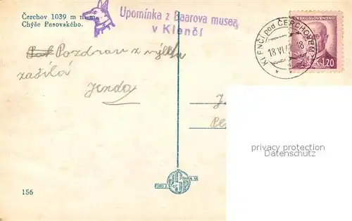 AK / Ansichtskarte Cerchov Chyse Pasovskeho Kat. Tschechische Republik
