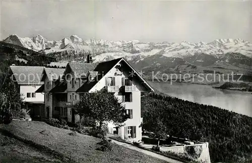 AK / Ansichtskarte Haltenegg Thun Hotel Pension Eiger Moench Jungfrau Bluemlisalp Kat. Heiligenschwendi