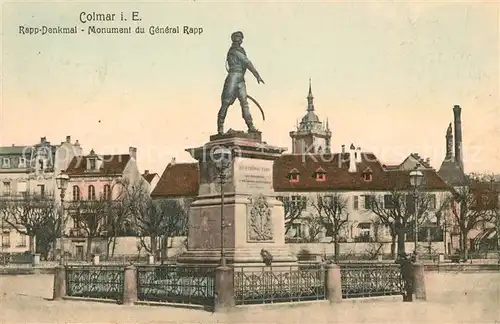 AK / Ansichtskarte Colmar Haut Rhin Elsass Rapp Denkmal Monument du General Rapp Statue Kat. Colmar