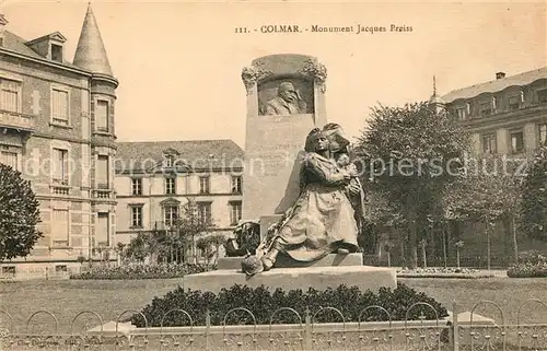 AK / Ansichtskarte Colmar Haut Rhin Elsass Monument Jacques Preiss Denkmal Kat. Colmar