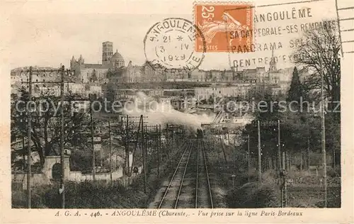 AK / Ansichtskarte Angouleme Vue prise sur la ligne Paris Bordeaux Chemin de Fer Kat. Angouleme