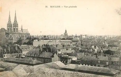 Moulins Allier Vue generale sur la ville Eglise Sacre Coeur Kat. Moulins