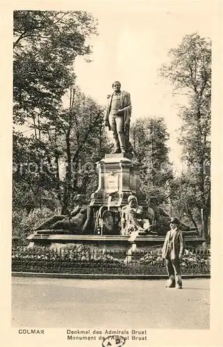 Colmar Haut Rhin Elsass Denkmal Admiral Bruat Monument de l Amiral Bruat Statue Kat. Colmar