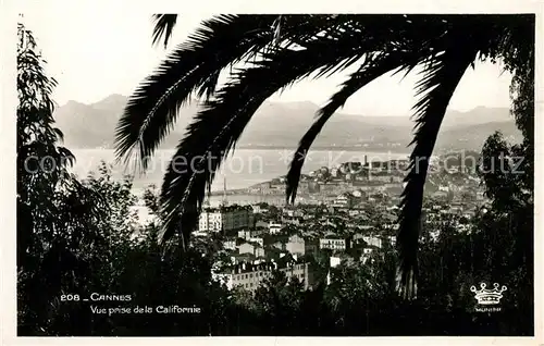 Cannes Alpes Maritimes Vue prise de la Californie des palmiers Cote d Azur Kat. Cannes