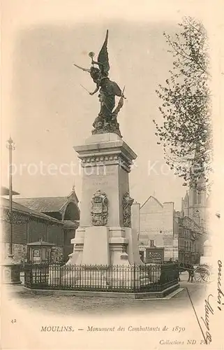 Moulins Allier Monument des Combattants de 1870 Kat. Moulins