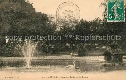 Moulins Allier Square de la Gare le bassin Kat. Moulins