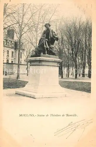 Moulins Allier Statue de Theodore de Banville Monument Kat. Moulins