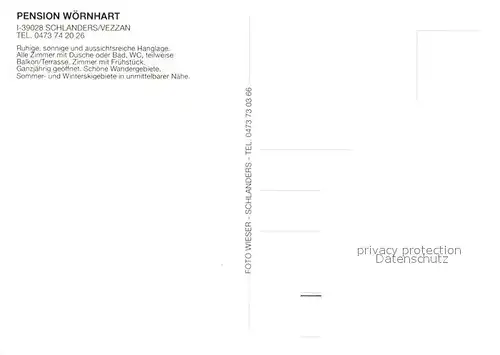 AK / Ansichtskarte Schlanders Suedtirol Pension Woernhart  Kat. Bozen Suedtirol
