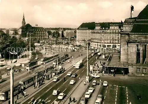 AK / Ansichtskarte Leipzig Hauptbahnhof mit Hotel Astoria Strassenbahn Kat. Leipzig