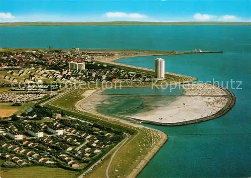 AK / Ansichtskarte Buesum Nordseebad Fliegeraufnahme mit Strand  Kat. Buesum