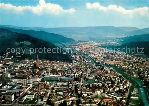 AK / Ansichtskarte Freiburg Breisgau Fliegeraufnahme mit Breisach Kat. Freiburg im Breisgau