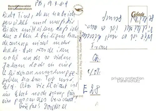 AK / Ansichtskarte Niederalteich Donau Fliegeraufnahme Benediktinerabtei Kat. Niederalteich