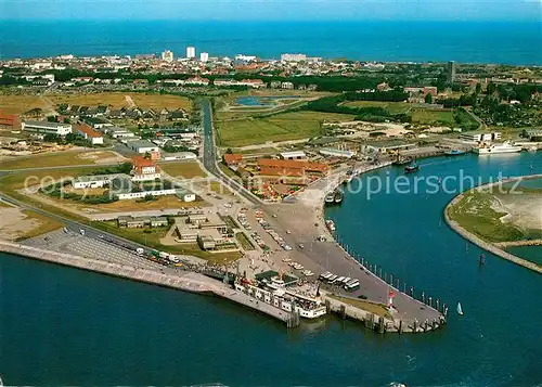 AK / Ansichtskarte Norderney Nordseebad Fliegeraufnahme mit Hafen  Kat. Norderney