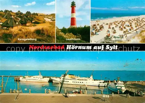 AK / Ansichtskarte Hoernum Sylt Leuchtturm Kersigsiedlung Hafen Kat. Hoernum (Sylt)