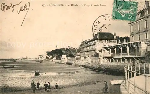 AK / Ansichtskarte Arcachon Gironde Les Hotels et la Plage a maree basse Kat. Arcachon