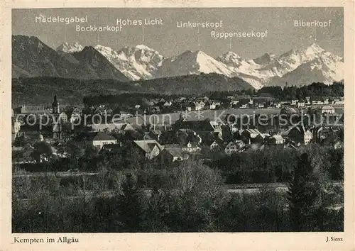 Kempten Allgaeu Stadtblick mit Alpenpanorama Kat. Kempten (Allgaeu)