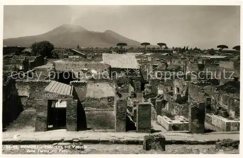 Pompei Panorama col Vesuvio dalle Terme del Foro Antike Staette Vulkan