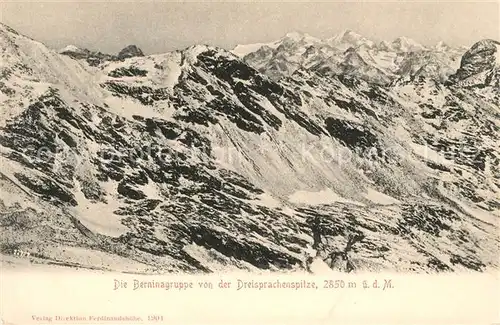 Stilfserjoch Gebirgspanorama Berninagruppe von der Dreisprachenspitze Kat. Italien