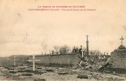 Saint Pierremont Vosges Cimetiere bombarde Ruines Grande Guerre 1. Weltkrieg Kat. Saint Pierremont