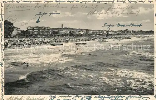 Ahlbeck Ostseebad Ansicht von Meerseite aus Kat. Heringsdorf Insel Usedom