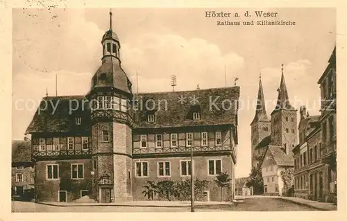 Hoexter Weser Rathaus Kilianikirche Kat. Hoexter