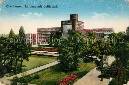 Oberhausen Rathaus mit Grillopark Kat. Oberhausen