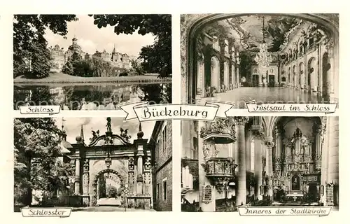 Bueckeburg Schloss Festsaal Fresken Schlosstor Stadtkirche Innenansicht Kanzel Kat. Bueckeburg