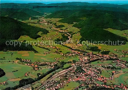AK / Ansichtskarte Baiersbronn Schwarzwald Fliegeraufnahme mit Mitteltal und Obertal Kat. Baiersbronn