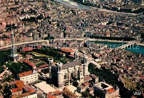 Lyon France Fliegeraufnahme Notre Dame de Fourviere Kat. Lyon