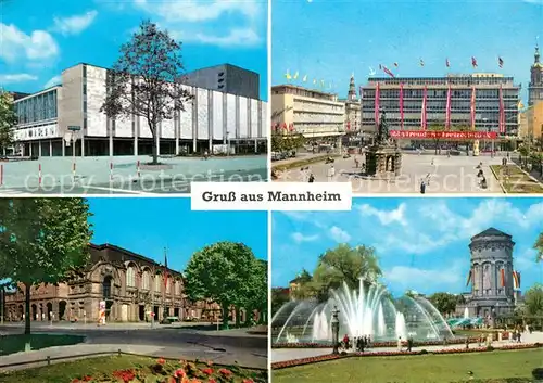 Mannheim Nationaltheater Paradeplatz Rosengarten Wasserturm Kat. Mannheim
